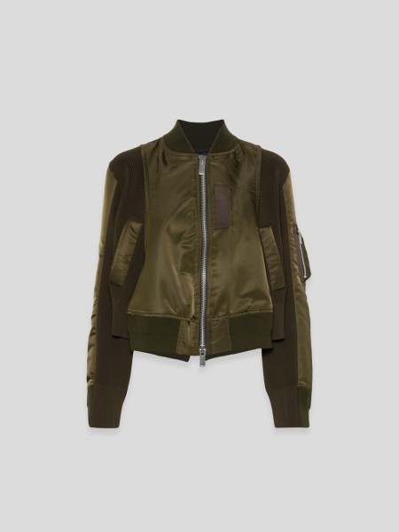 Nylon Twill x Knit Blouson - olive