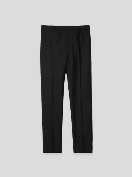 Wool Blend Trousers - black