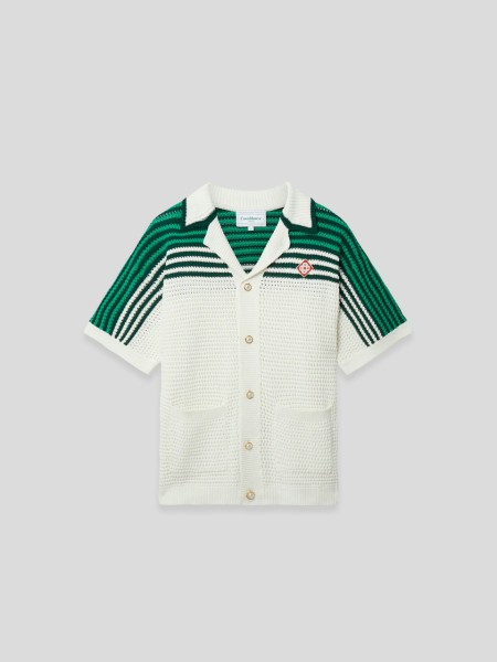 Tennis Crochet Shirt - green white
