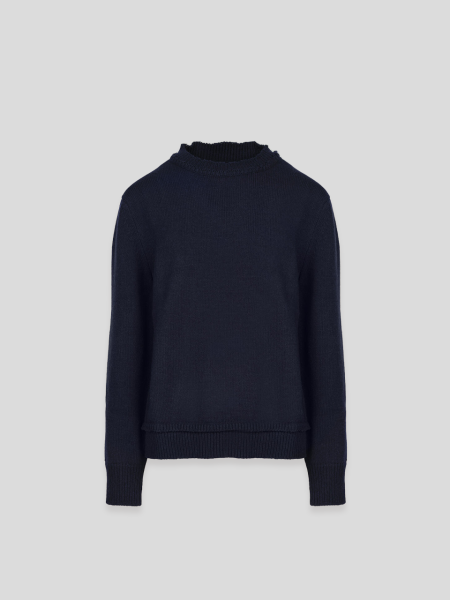 Elbow Patch Sweater - navy