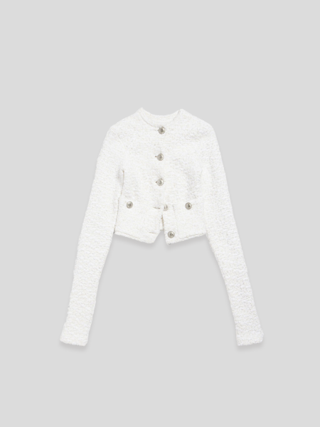 Cropped Cardigan - white