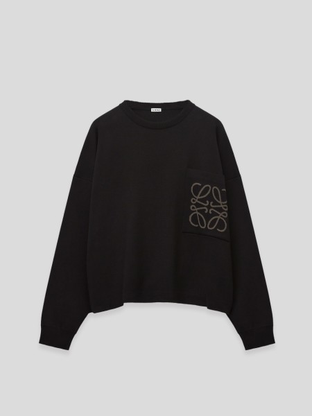 Anagram Pocket Sweater - black