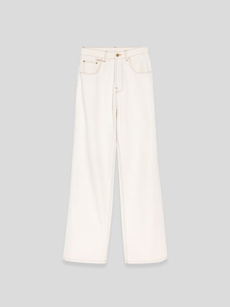 Le De-Nimes Large Pants - white brown