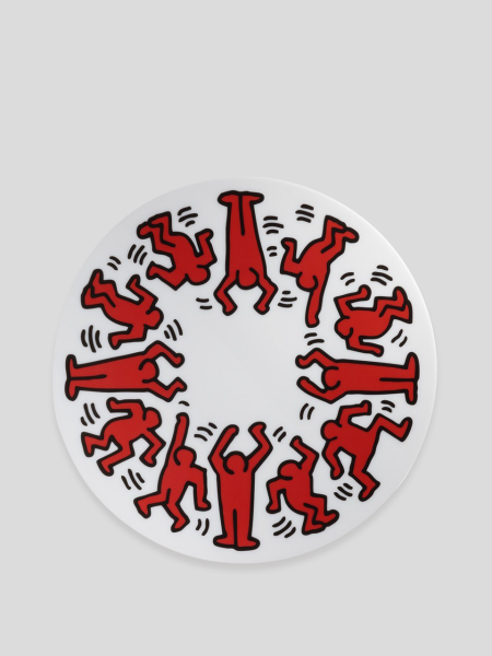Keith HARING Red on White Plate 21cm - -