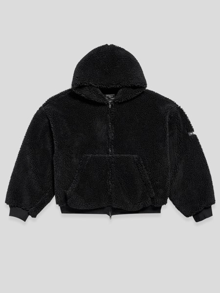 Outerwear Zip-Up Hoodie - black