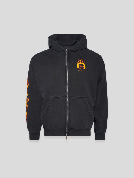 Burning Unity Zip-Up Hoodie - black