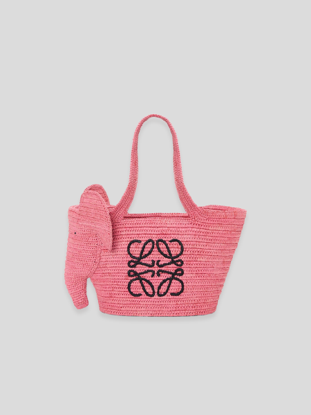 Elephant Small Basket Bag - pink