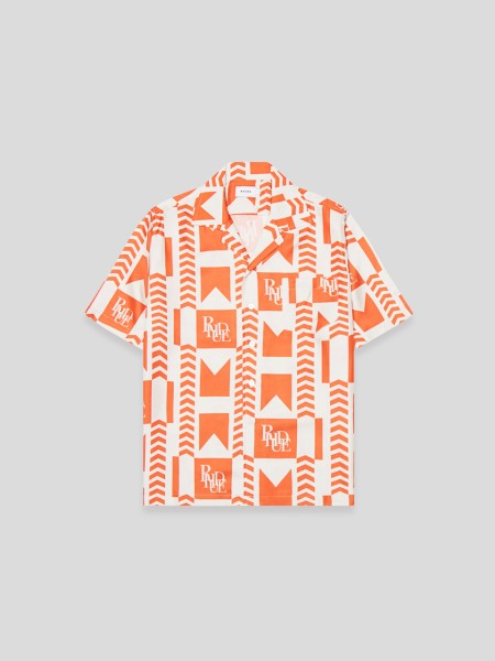 Grasse Button Up Shirt - multi orange