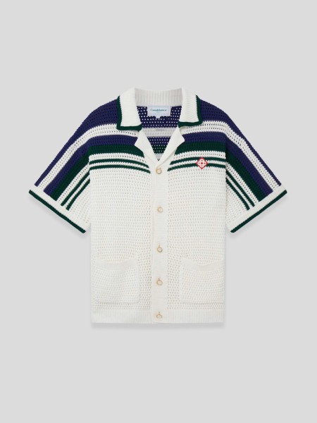 Crochet Tennis Shirt - white green