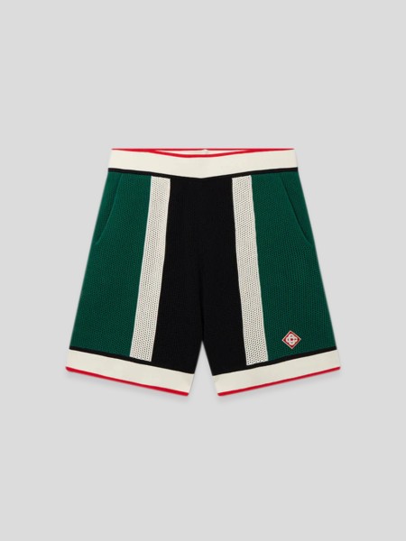 Striped Mesh Shorts - green white