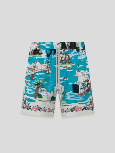 Hawaiian Silk Shorts - multicolor