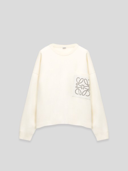 Anagram Pocket Sweater - white