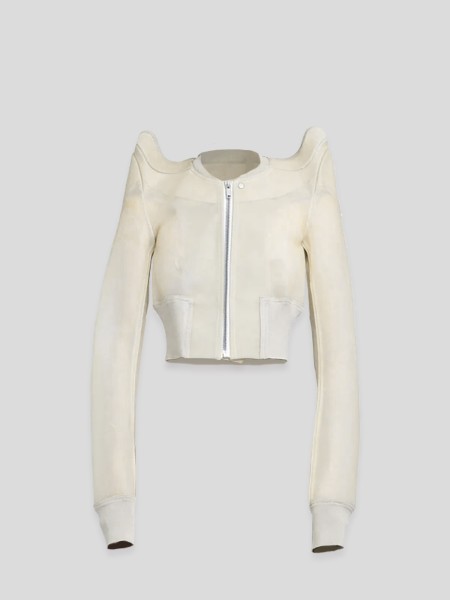 Cropped Tec Flight Leather Bomber - natural