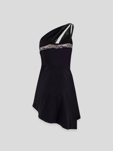Asymmetric Mini Dress - black