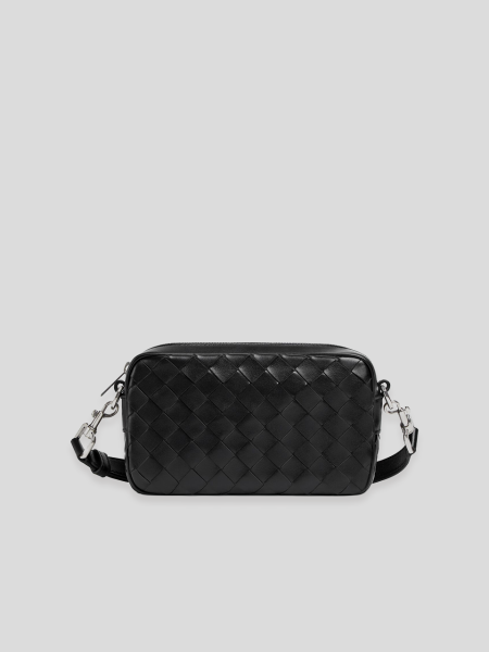 Mini Intrecciato Camera Bag - black silver