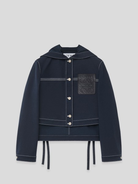 Cropped Workwear Jacket - dark blue