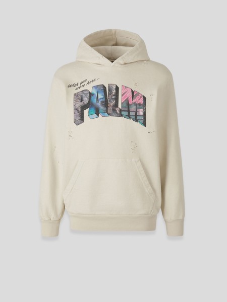 Palm Sign Hoodie - multi white
