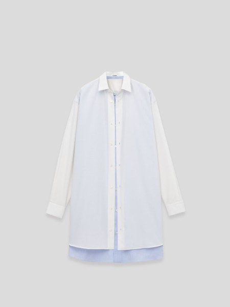 Shirt Dress - white blue