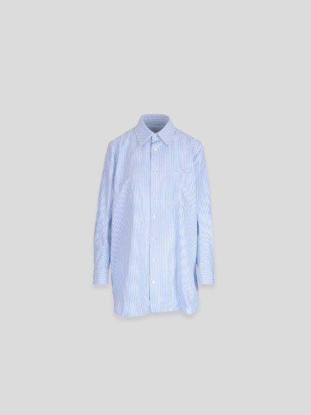 Curved Striped Shirt - blue white