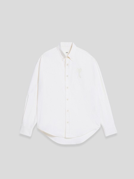 Button Down Ami de Coeur Shirt - beige white