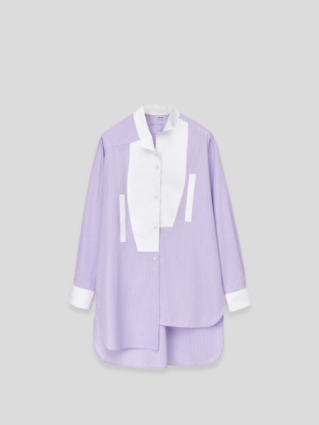 Stripe Asymmetric Shirt - purple