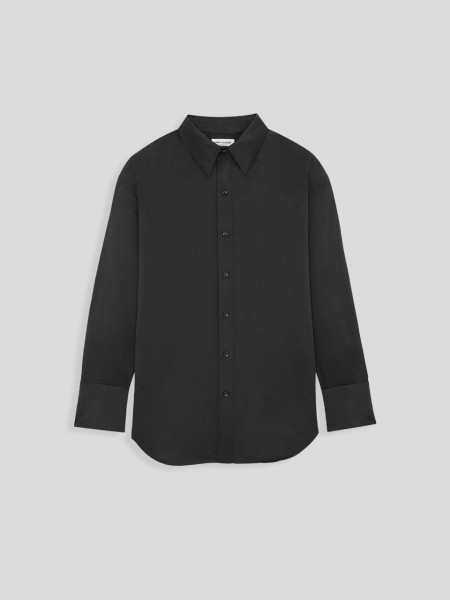 Oversized Shirt in Silk - black