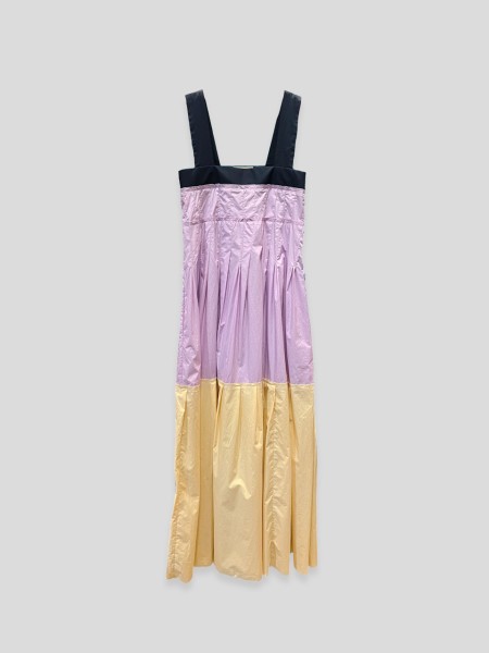 Color Block Long Dress - lavender