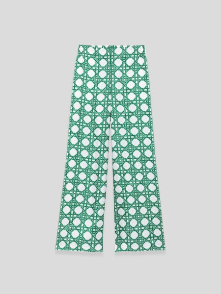 Ping Pong Monogram Wide Leg Trousers - multi green