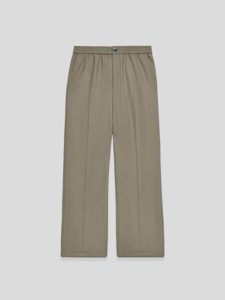 Elasticated Straight Fit Trousers - taupe