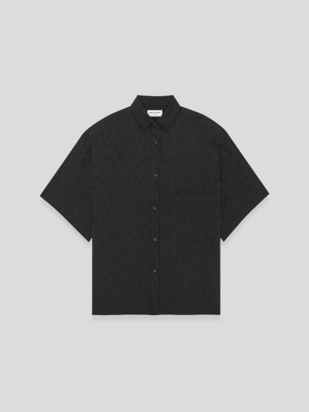 Oversized Silk Shirt - black