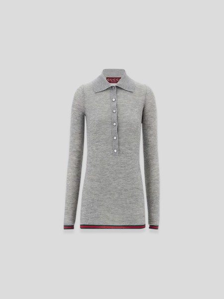 Knit Polo Shirt - light grey
