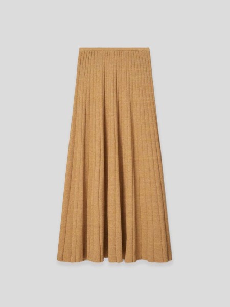 Marled Rib Skirt - multi brown