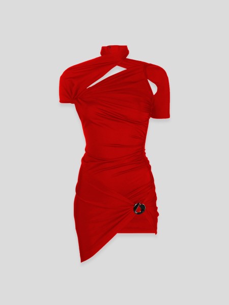 Asymmetric Dress - red
