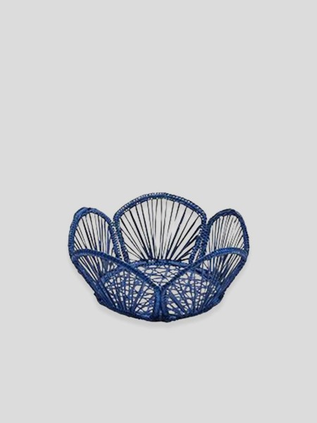 Floral Bread Basket - blue