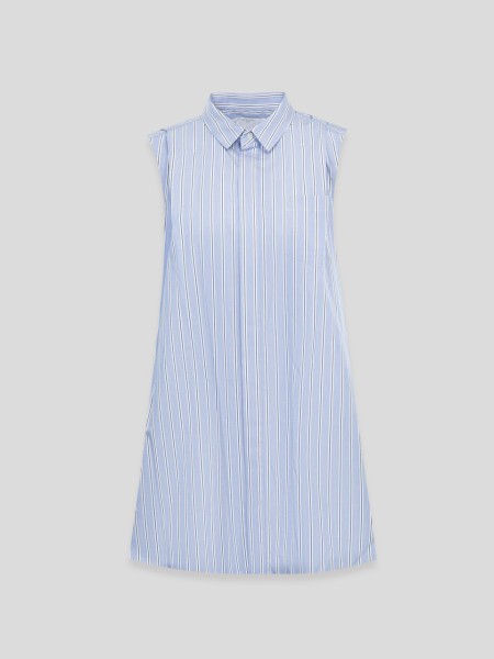 Cotton Poplin Shirt Dress - blue