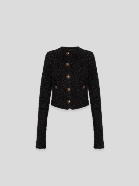 Cropped Cardigan - black