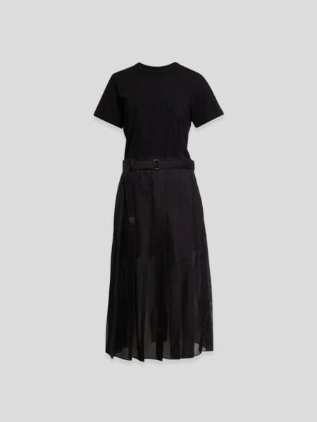 Chalk Stripe / Glencheck Dress - black blue