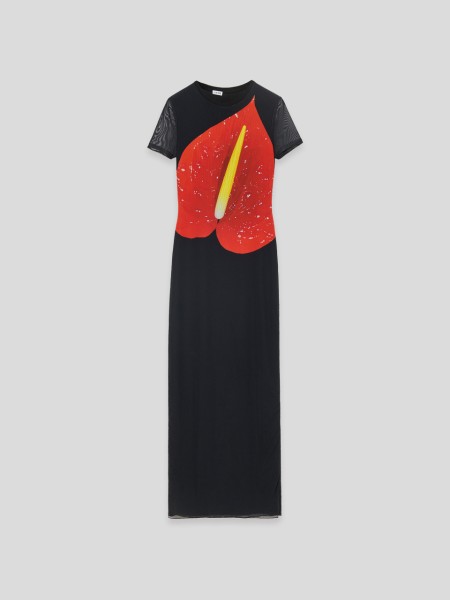 Anthurium Dress - black red