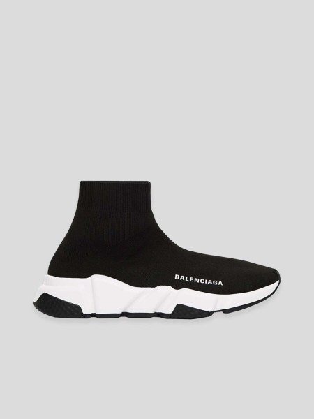 Speed Knit Trainers - black white