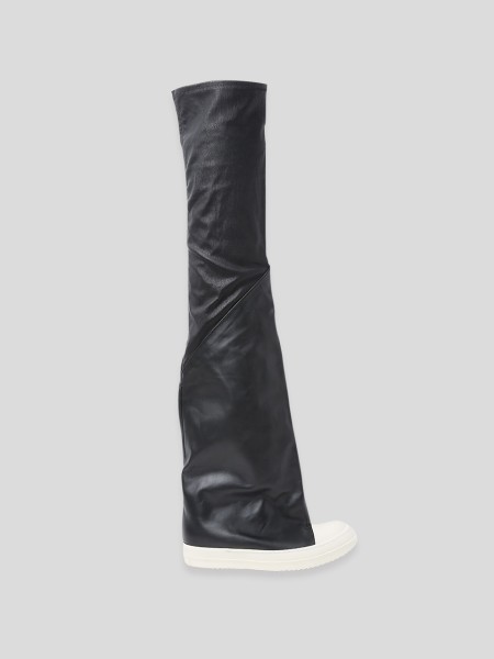 Thigh High Boots - black white