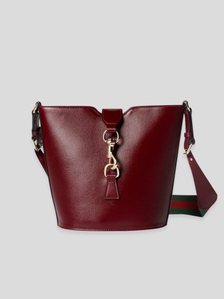 Mini Bucket Shoulder Bag - dark red