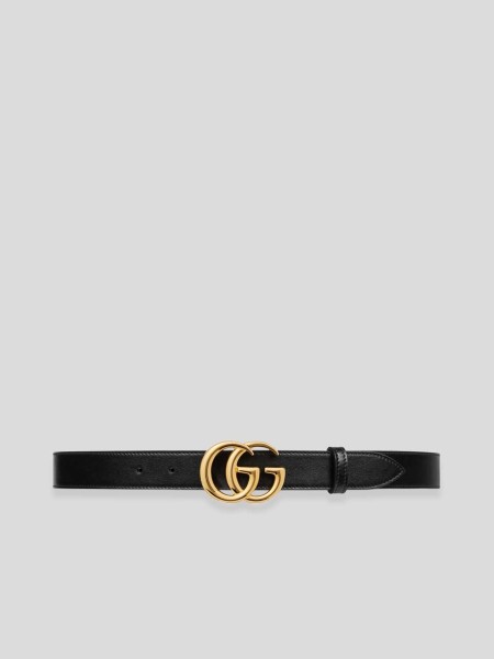 GG Marmont Leather Belt - black