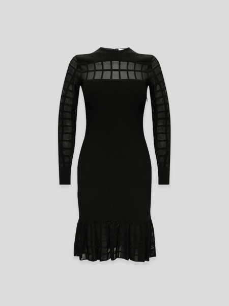 Ruffled Dress - Black