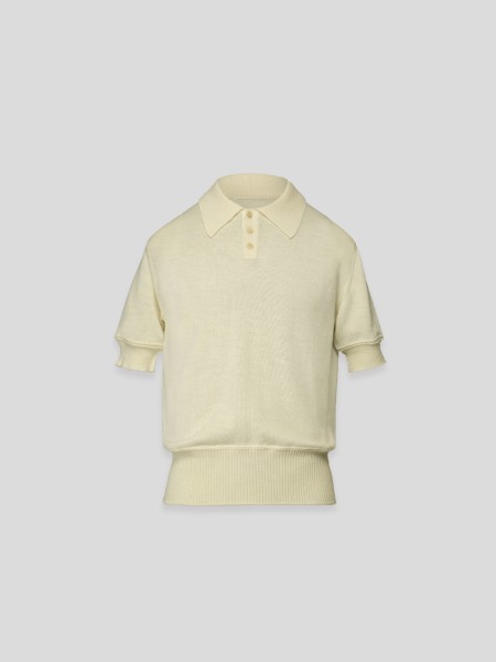 Knit Polo Shirt - off white