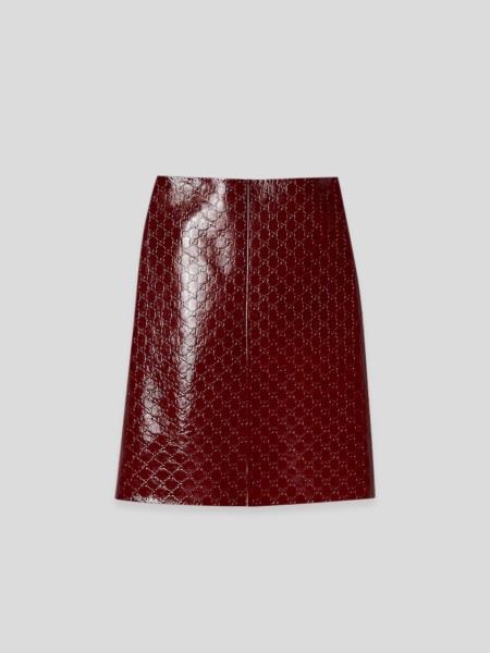 Mid-Length Skirt - dark red