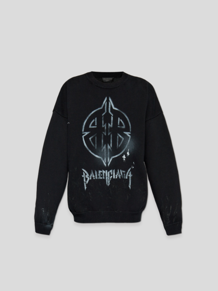 Crewneck Sweater - black white