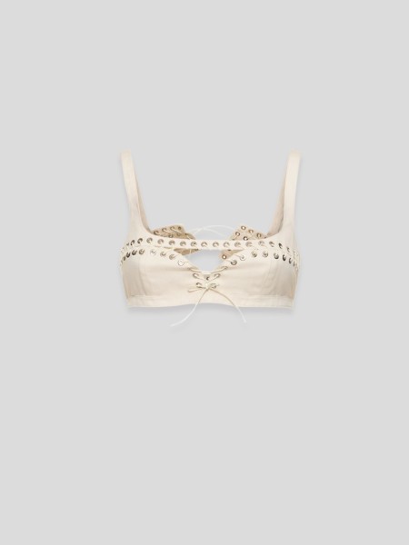 Cut Out Cleavage Bra - white