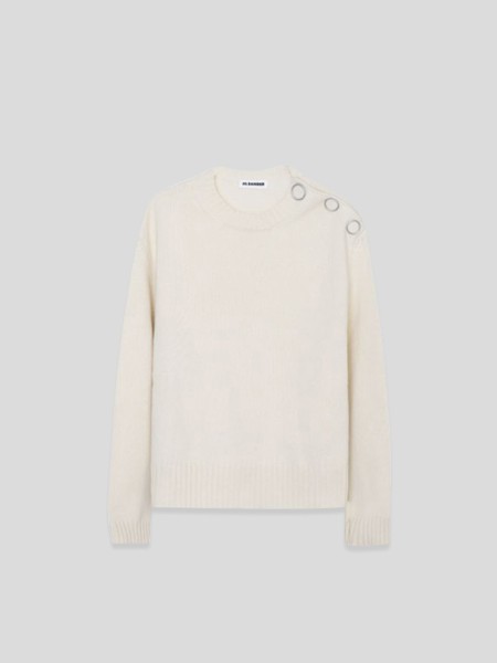 Button Knit Sweater - natural