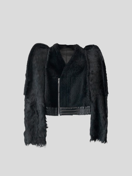 Zionic Flanged Shearling Bomber - black